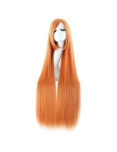 Peluca de Kanekalon Lisa 100 Cm Cosplay - Naranja