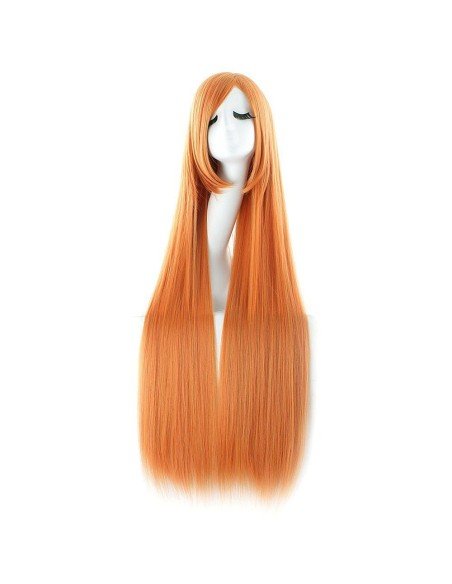 Peluca de Kanekalon Lisa 100 Cm Cosplay - Naranja