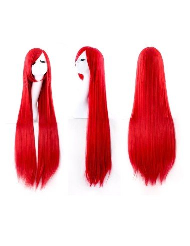 Peluca de Kanekalon Lisa 100 Cm Cosplay - Rojo
