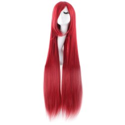 Peluca de Kanekalon Lisa 100 Cm Cosplay - Rojo Vino