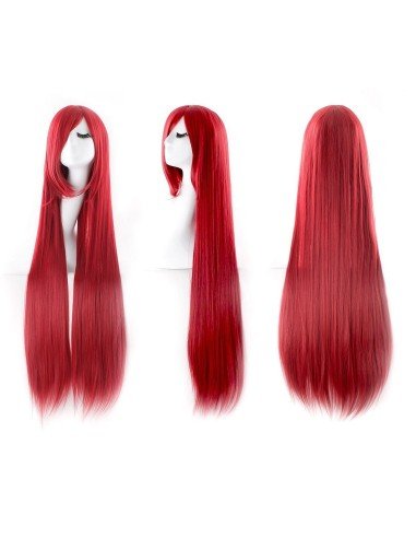 Peluca de Kanekalon Lisa 100 Cm Cosplay - Rojo Vino