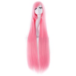 Peluca de Kanekalon Lisa 100 Cm Cosplay - Rosado