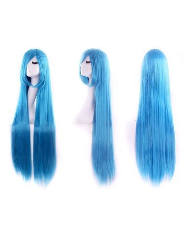 Peluca de Kanekalon Lisa 100 Cm Cosplay - Turquesa Azul