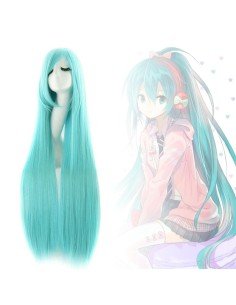Peluca de Kanekalon Lisa 100 Cm Cosplay - Cyan Aguamarina