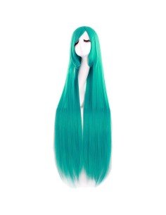Peluca de Kanekalon Lisa 100 Cm Cosplay - Cyan Aguamarina 2