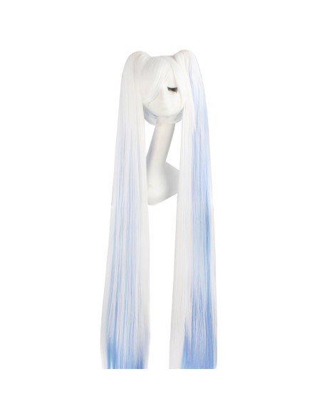 Peluca Miku 120cm con Colitas Blanco Azul Peluca Miku 120cm con Colitas Blanco Azul
