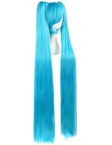 Peluca Miku 120cm con Colitas Azul Turquesa