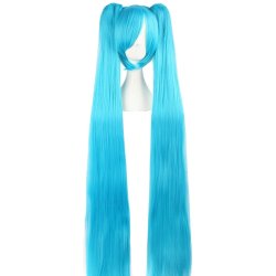 Peluca Miku 120cm con Colitas Azul Turquesa