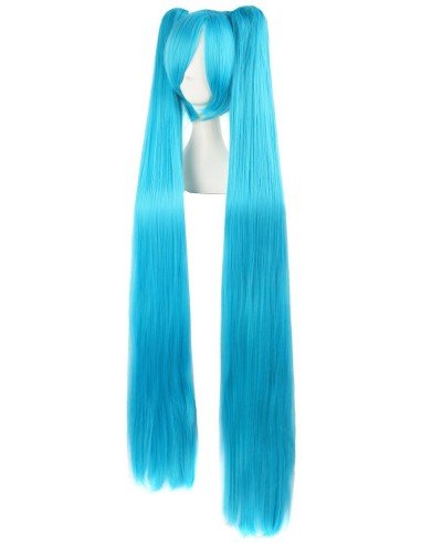 Peluca Miku 120cm con Colitas Azul Turquesa