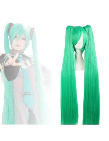 Peluca Miku 120cm con Colitas Verde Manzana