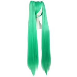 Peluca Miku 120cm con Colitas Verde Manzana