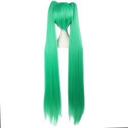 Peluca Miku 120cm con Colitas Verde Manzana