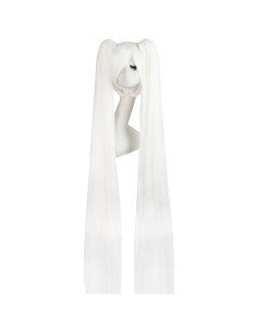 Peluca Miku 120cm con Colitas Blanco 2