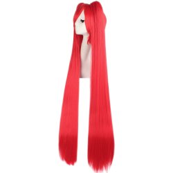 Peluca Miku 120cm con Colitas Rojo
