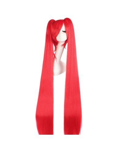 Peluca Miku 120cm con Colitas Rojo