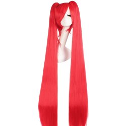 Peluca Miku 120cm con Colitas Rojo