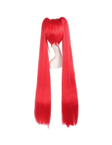 Peluca Miku 120cm con Colitas Rojo