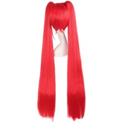 Peluca Miku 120cm con Colitas Rojo