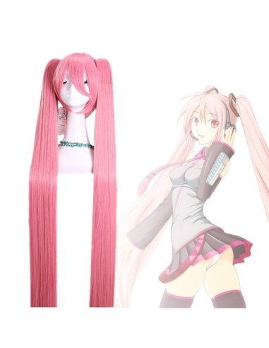 Peluca Miku 120cm con Colitas Palo de Rosa
