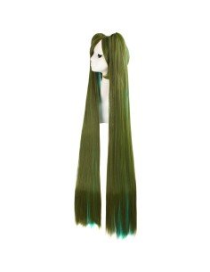 Peluca Miku 120cm con Colitas Verde Aceituna Cyan
