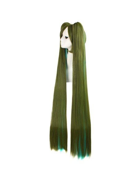 Peluca Miku 120cm con Colitas Verde Aceituna Cyan