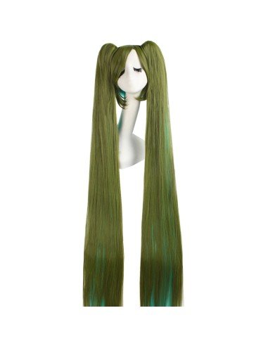 Peluca Miku 120cm con Colitas Verde Aceituna Cyan