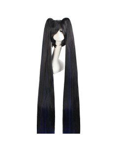 Peluca Miku 120cm con Colitas Negro Azul