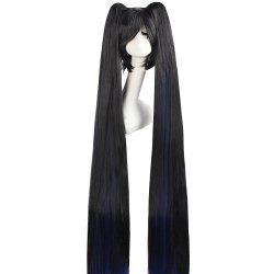 Peluca Miku 120cm con Colitas Negro Azul