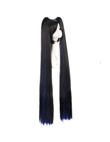 Peluca Miku 120cm con Colitas Negro Azul