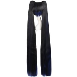 Peluca Miku 120cm con Colitas Negro Azul