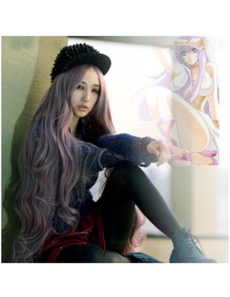 Peluca de Kanekalon Ondulada 100cm Cosplay Lila