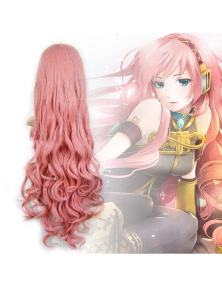 Peluca de Kanekalon Ondulada 100cm Cosplay Palo de Rosa