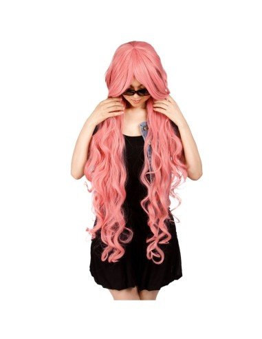 Peluca de Kanekalon Ondulada 100cm Cosplay Palo de Rosa