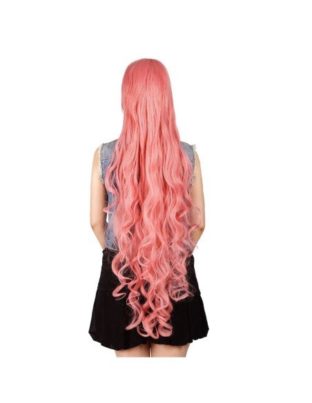 Peluca de Kanekalon Ondulada 100cm Cosplay Palo de Rosa