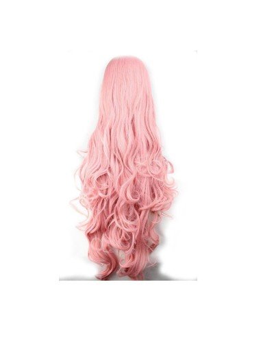 Peluca de Kanekalon Ondulada 100cm Cosplay Palo de Rosa