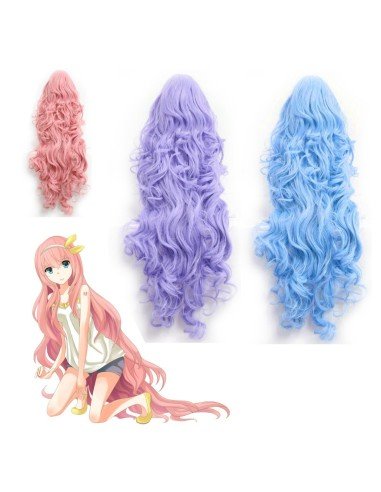 Peluca de Kanekalon Ondulada 100cm Cosplay Palo de Rosa