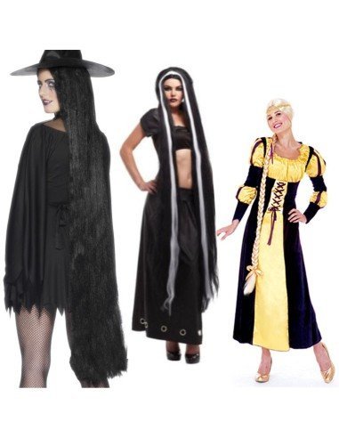 Peluca Godiva Extralarga de 160cm Negro