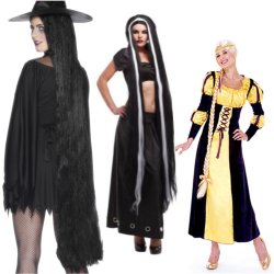 Peluca Godiva Extralarga de 160cm Negro