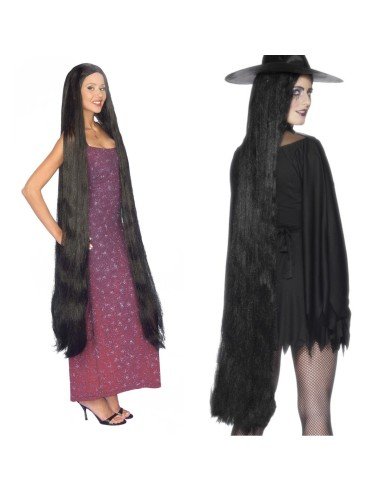 Peluca Godiva Extralarga de 160cm Negro
