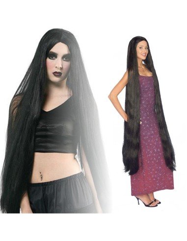 Peluca Godiva Extralarga de 160cm Negro