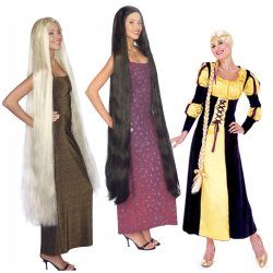 Peluca Princesa  Godiva Extralarga de 160cm Rubio Claro