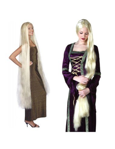 Peluca Princesa  Godiva Extralarga de 160cm Rubio Claro