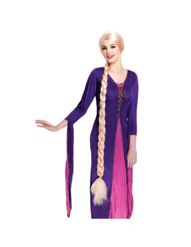 Peluca Princesa  Godiva Extralarga de 160cm Rubio con trenza
