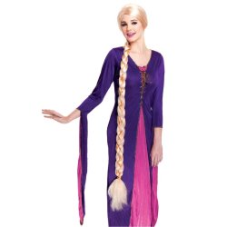 Peluca Princesa  Godiva Extralarga de 160cm Rubio con trenza