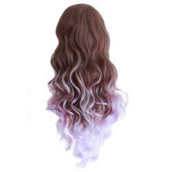 Peluca Bicolor Degradee 70cm Harajuku Lila Lavanda Castaño