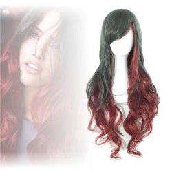 Peluca Bicolor Degradee 70cm Harajuku Negro Chocolate