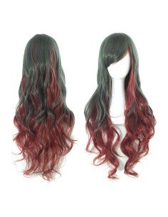 Peluca Bicolor Degradee 70cm Harajuku Negro Chocolate