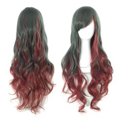 Peluca Bicolor Degradee 70cm Harajuku Negro Chocolate