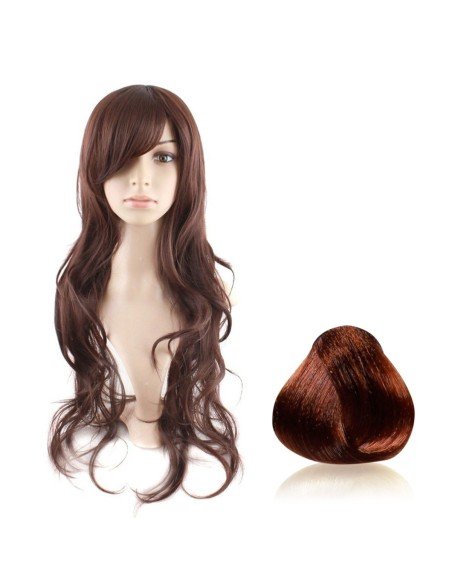Peluca Color Natural 60cm Cabello Sintético Chocolate