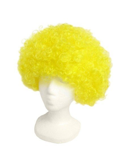 Peluca Afro de Fantasía Amarillo Limón